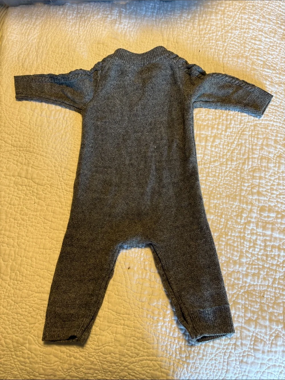 GAP Gray Cable-Knit Sherpa-Lined Baby Bunting
